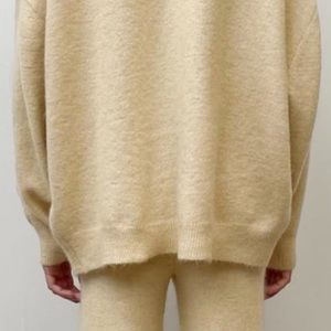 ZARA Women's Wool ALPACA Oversized Turtleneck Sweater(Sand+Marl, US M /EUR M)